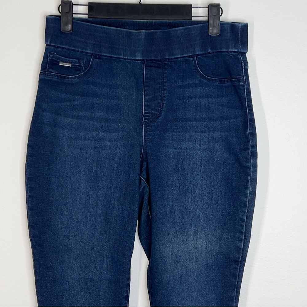NINE WEST Women’s Pull On Stretch Waist Size 6 crop blue denim Jean pants